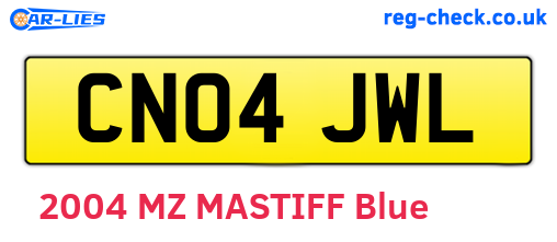 CN04JWL are the vehicle registration plates.