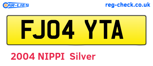 FJ04YTA are the vehicle registration plates.