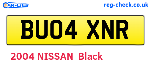 BU04XNR are the vehicle registration plates.