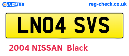 LN04SVS are the vehicle registration plates.