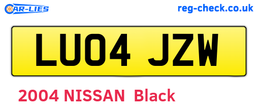 LU04JZW are the vehicle registration plates.