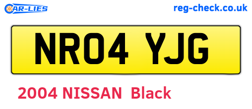 NR04YJG are the vehicle registration plates.