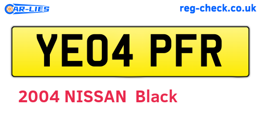 YE04PFR are the vehicle registration plates.