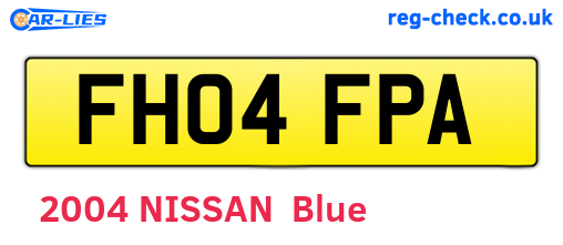 FH04FPA are the vehicle registration plates.