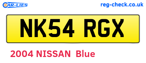 NK54RGX are the vehicle registration plates.