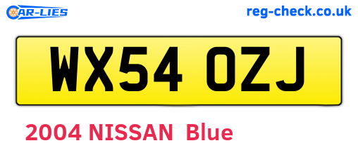 WX54OZJ are the vehicle registration plates.