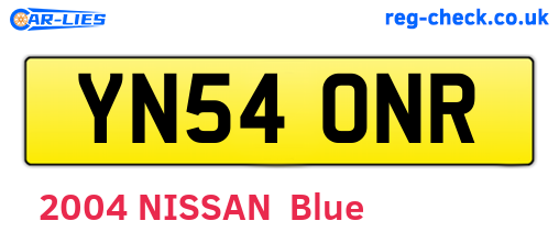 YN54ONR are the vehicle registration plates.
