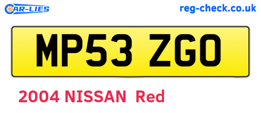 MP53ZGO are the vehicle registration plates.