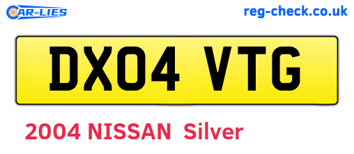 DX04VTG are the vehicle registration plates.