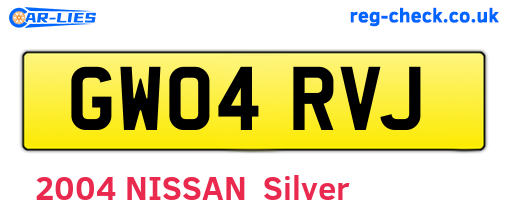 GW04RVJ are the vehicle registration plates.
