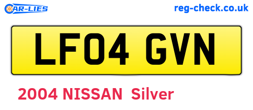 LF04GVN are the vehicle registration plates.