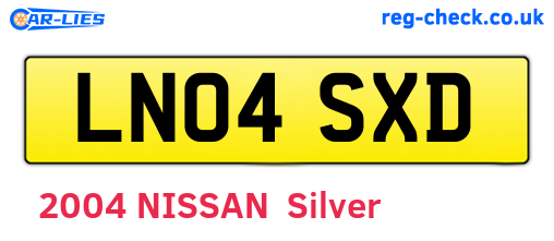 LN04SXD are the vehicle registration plates.
