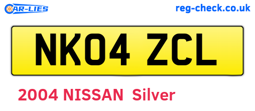 NK04ZCL are the vehicle registration plates.