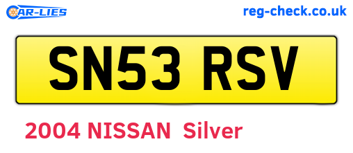 SN53RSV are the vehicle registration plates.