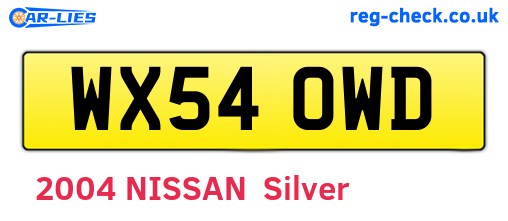 WX54OWD are the vehicle registration plates.