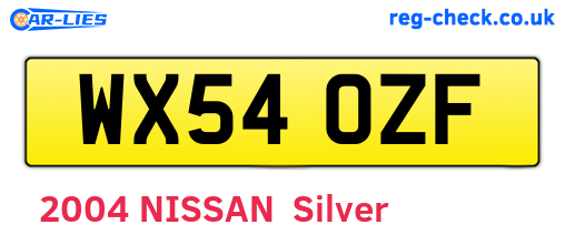 WX54OZF are the vehicle registration plates.