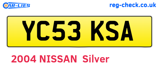 YC53KSA are the vehicle registration plates.