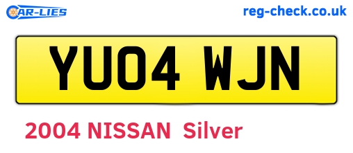 YU04WJN are the vehicle registration plates.
