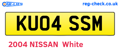 KU04SSM are the vehicle registration plates.