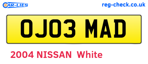 OJ03MAD are the vehicle registration plates.