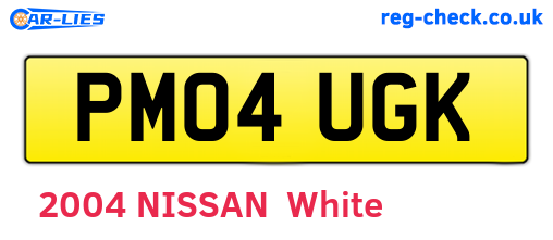 PM04UGK are the vehicle registration plates.