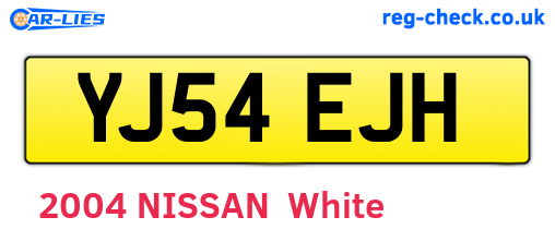 YJ54EJH are the vehicle registration plates.