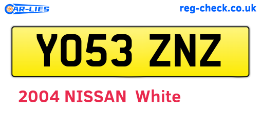 YO53ZNZ are the vehicle registration plates.