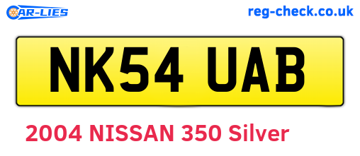NK54UAB are the vehicle registration plates.