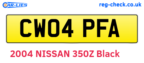 CW04PFA are the vehicle registration plates.