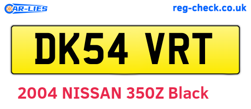 DK54VRT are the vehicle registration plates.