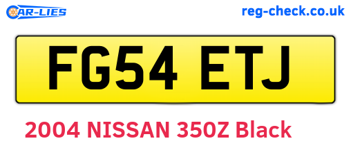 FG54ETJ are the vehicle registration plates.
