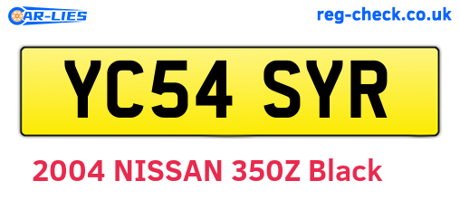 YC54SYR are the vehicle registration plates.