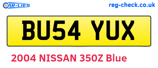 BU54YUX are the vehicle registration plates.