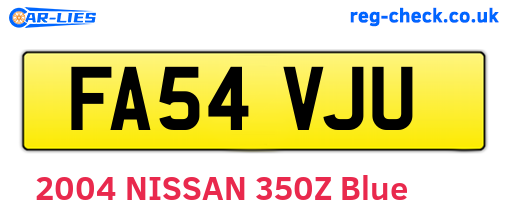 FA54VJU are the vehicle registration plates.