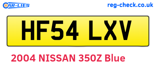 HF54LXV are the vehicle registration plates.