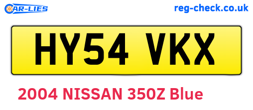 HY54VKX are the vehicle registration plates.