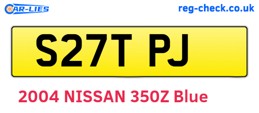 S27TPJ are the vehicle registration plates.