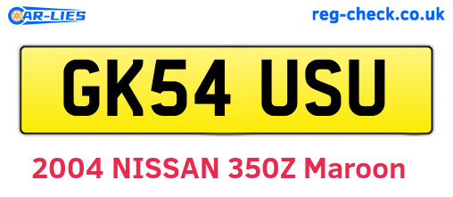GK54USU are the vehicle registration plates.