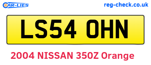 LS54OHN are the vehicle registration plates.