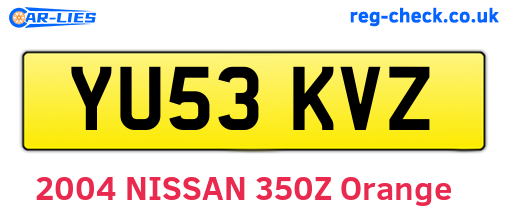 YU53KVZ are the vehicle registration plates.