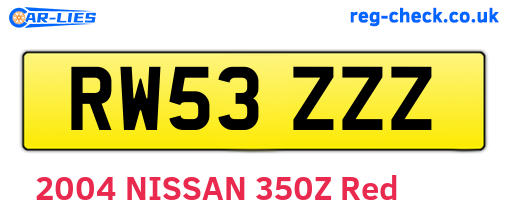 RW53ZZZ are the vehicle registration plates.