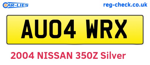 AU04WRX are the vehicle registration plates.