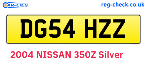 DG54HZZ are the vehicle registration plates.