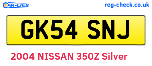 GK54SNJ are the vehicle registration plates.