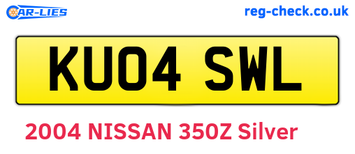 KU04SWL are the vehicle registration plates.
