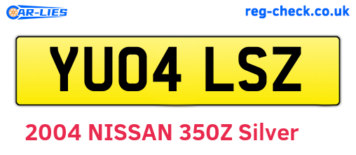 YU04LSZ are the vehicle registration plates.
