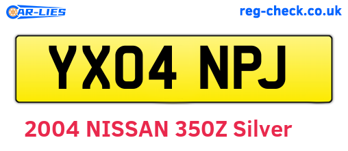 YX04NPJ are the vehicle registration plates.