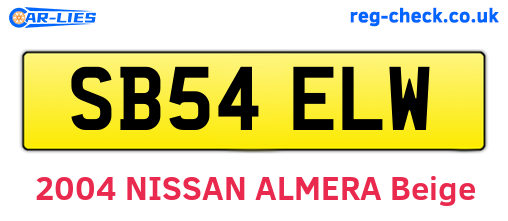 SB54ELW are the vehicle registration plates.