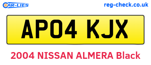 AP04KJX are the vehicle registration plates.