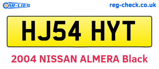 HJ54HYT are the vehicle registration plates.